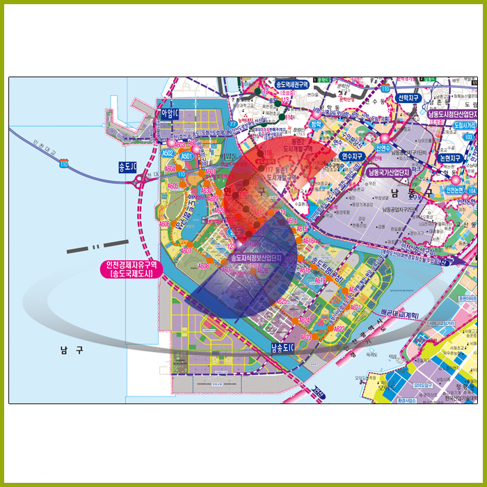 2030인천광역시개발계획도[롤스크린/大]