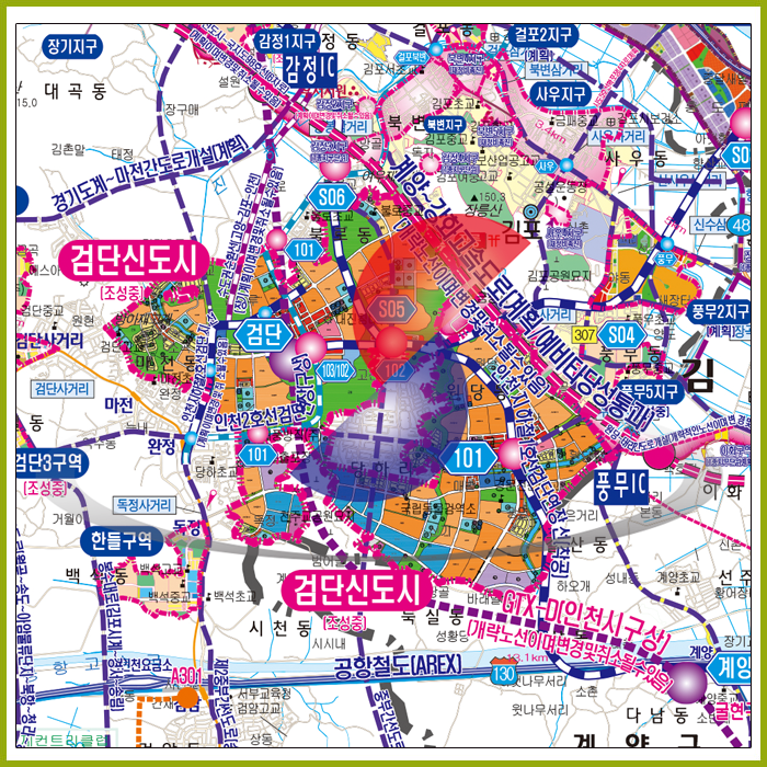 2030인천광역시개발계획도 [ 양면코팅 종이 ]