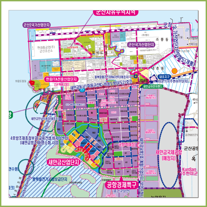 최신군산(새만금)개발계획도 [롤스크린]