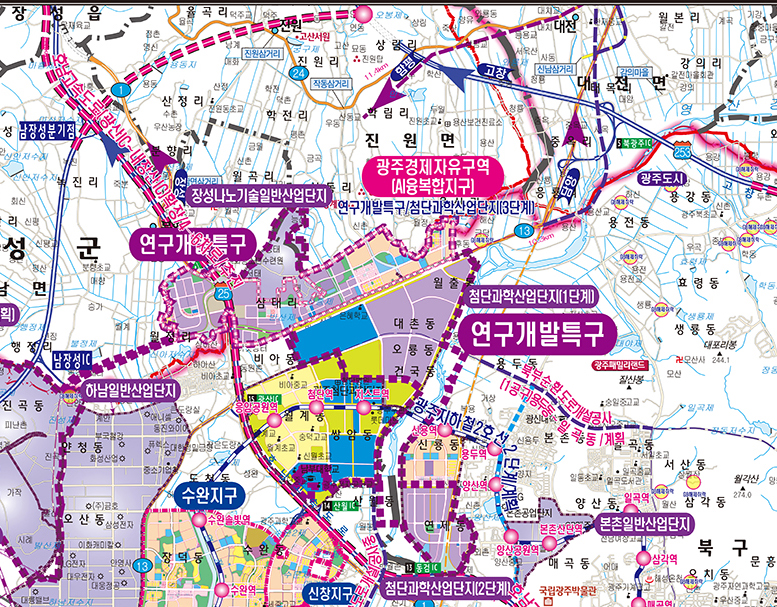 2040광주광역시광역개발계획도 / 롤스크린