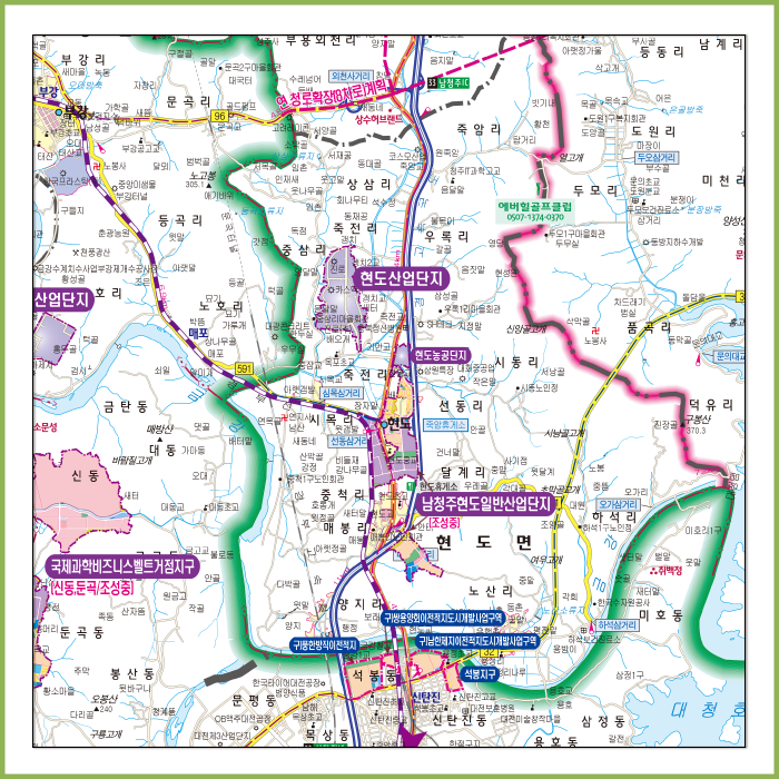 2040청주시 개발계획도 [ 롤스크린 / 大 ]