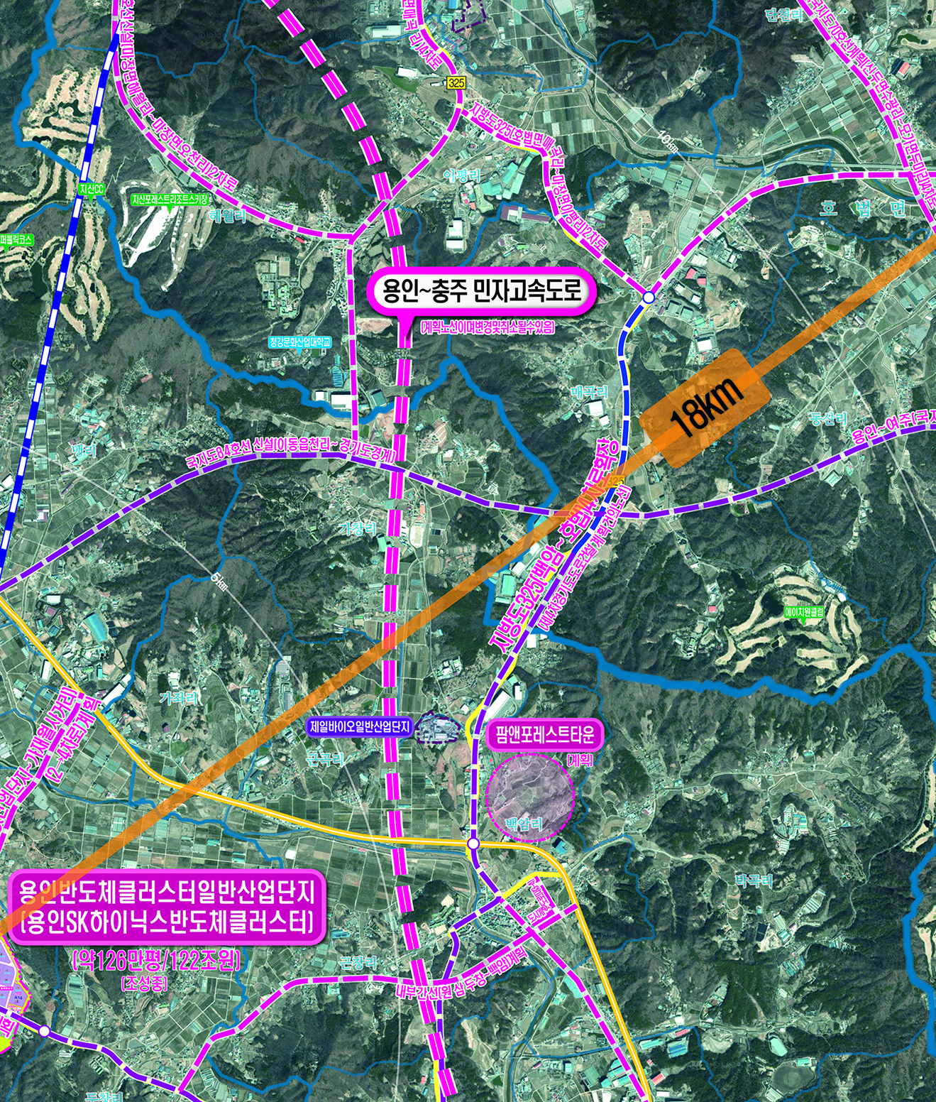 용인시광역권개발계획구상도 [롤스크린] 300cm&times;264cm