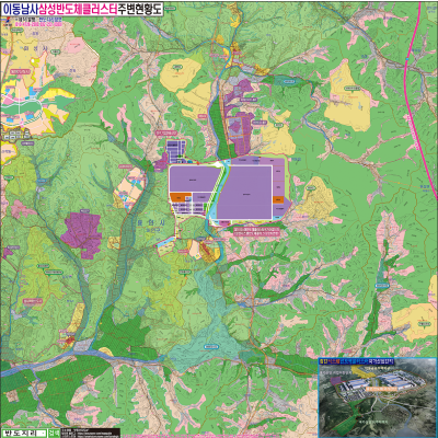 이동남사 삼성반도체클러스터 주변현황도 [롤스크린] 300cm&times;300cm